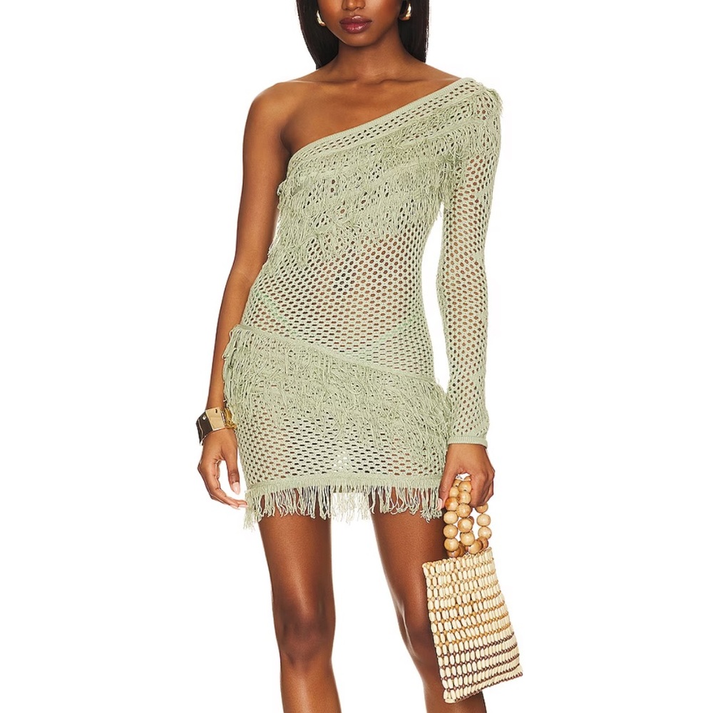Peek A Boo Dress in Sage Green
